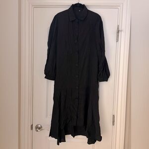 Black Button Down Shirtdress
